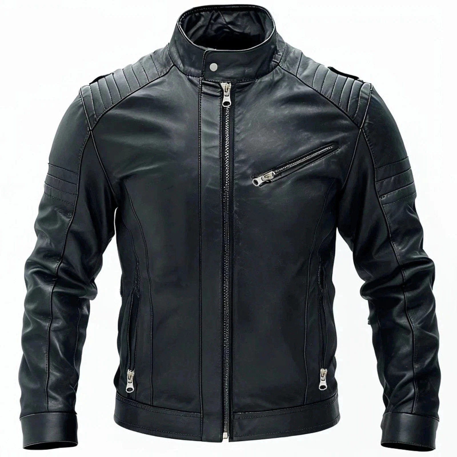 Mens Soft Black Lambskin Leather Biker Jacket Genuine Cafe Racer Motorcycle Coat
Opens in a new wind