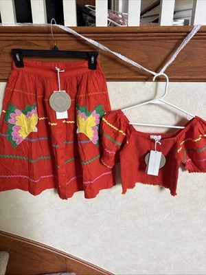 nwt Stella McCartney Kids girls Birds Of Paradise Skirt and top set 8/10
