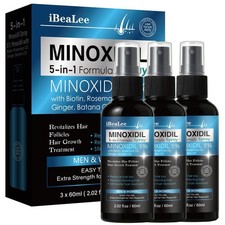 5 Minoxidil for Men and Women Hair Growth, Hair Loss Treatments Serum with B...