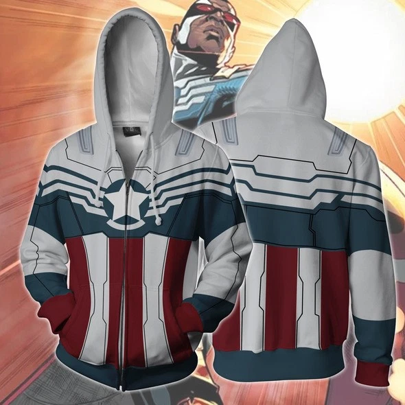 Soldado de Invierno 3D Sudaderas con Capucha Capitán América Star Lord Chaqueta Sudaderas Disfraces Foto 3 de 4