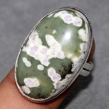 925 Silver Plated Peace Jade Ring US 11 Best Gifts Fashion Forwarded Jewelry GW