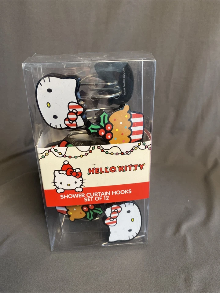 Hello Kitty Shower Curtain Hooks Set of 12 Sanrio 2017 Christmas Themed Holiday - Image 4 of 4