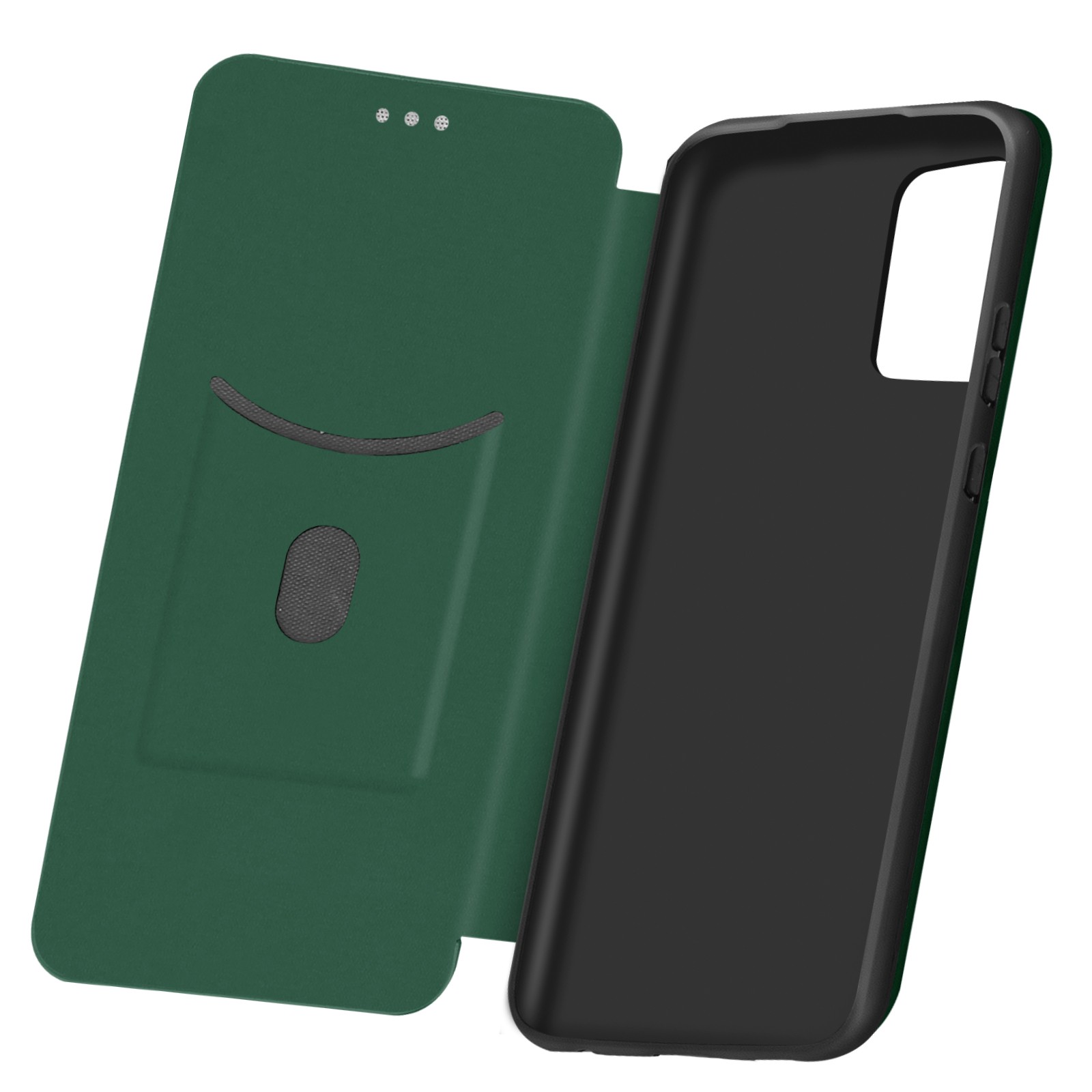 Coque Galaxy A52 5G finition carbone premium verte avec clapet