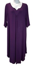 Women  s Floor Length Solid Purple Night Gown Maxi Size XXL V-Neck by Ekouaer NEW