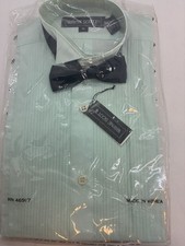 Boys tab Collar Tuxedo Shirt, 6 mint green New Deadstock VTG Long sleeve w/blk t