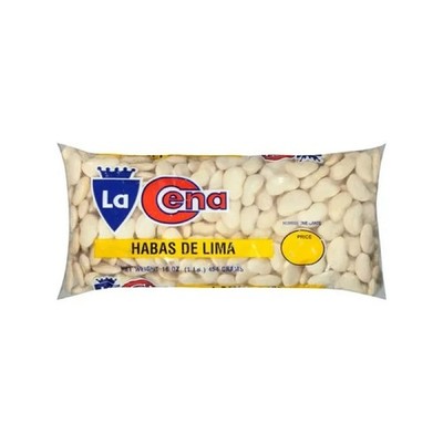 24x La Cena Large Lima Beans Dry Legumes Wholesale Bulk Supply Case Value 16oz