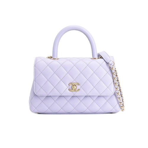 CHANEL Top handle flap bag A92990 HANDBAG / purple Women