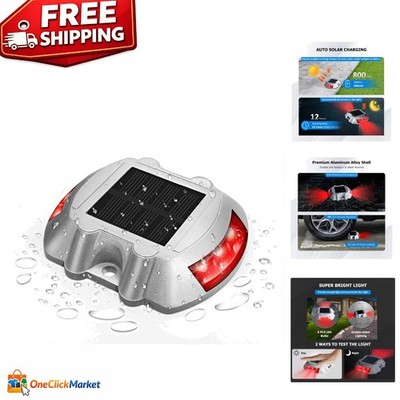 Red LED Solar Powered Dock Lights - Crush Resistant and Waterproof Outdoor Light