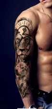 3 Temporary Tattoos Sleeve Tattoos Full Arm Lion /Rose ...