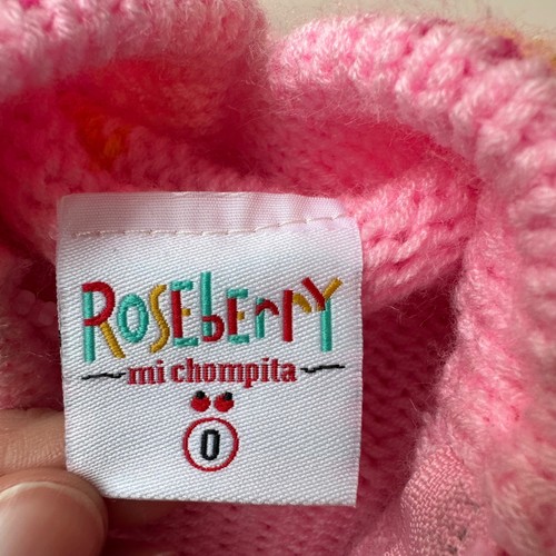 Strickpullover Cardigan mit Kapuze rosa Applikation Cottagecorecore Kidcorecore - Bild 11 von 12