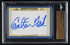 2018 Leaf History of Baseball Edition 53/53 Carlton Fisk Cut Signature Auto ow6