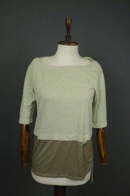 Elisa Cavaletti Multicolor Striped Viscose Lined 3/4 Sleeve Pullover Blouse Top