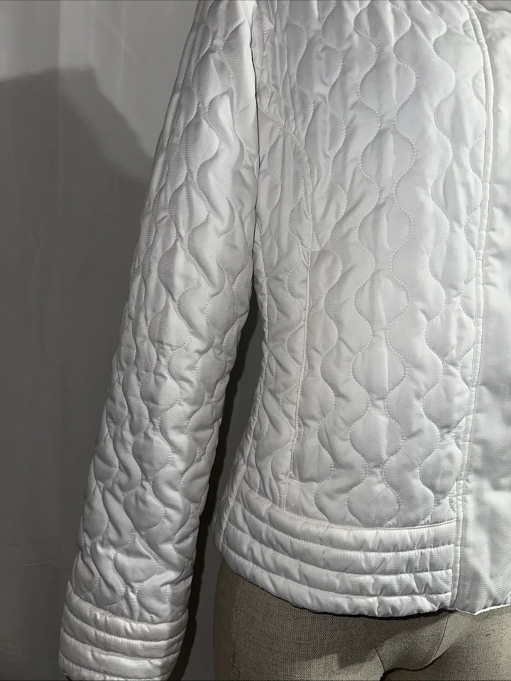 Marmot Jacket Puffer Fur Bomber Women’s Size M White  - Image 3 of 4
