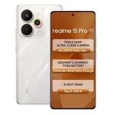 realme 15 Pro 5G (128 GB ROM 8GB RAM)SILVER 4D Curve Display “NO TARIFFS IN USA”