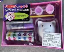 MELISSA  DOUG DECORATE-YOUR-OWN PIGGY BANK, AGES 8 - NEW SEALED 