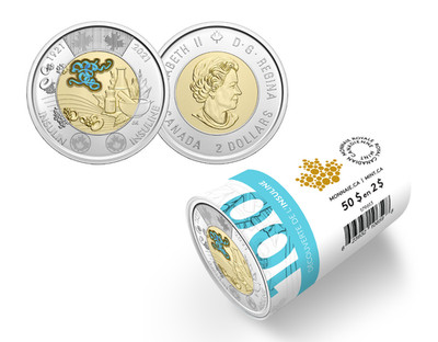 2021 $2 Discovery of Insulin Special Wrap COLOURED Roll - 25 Coins