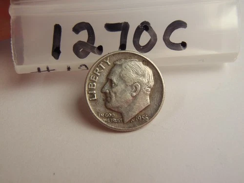 1956 Roosevelt Dime 90% Silver To use as a Button
