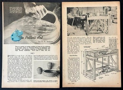  The Potter s Art  1947 HowTo INFO & PLANS Pottery Wheel R.H. Jenkins