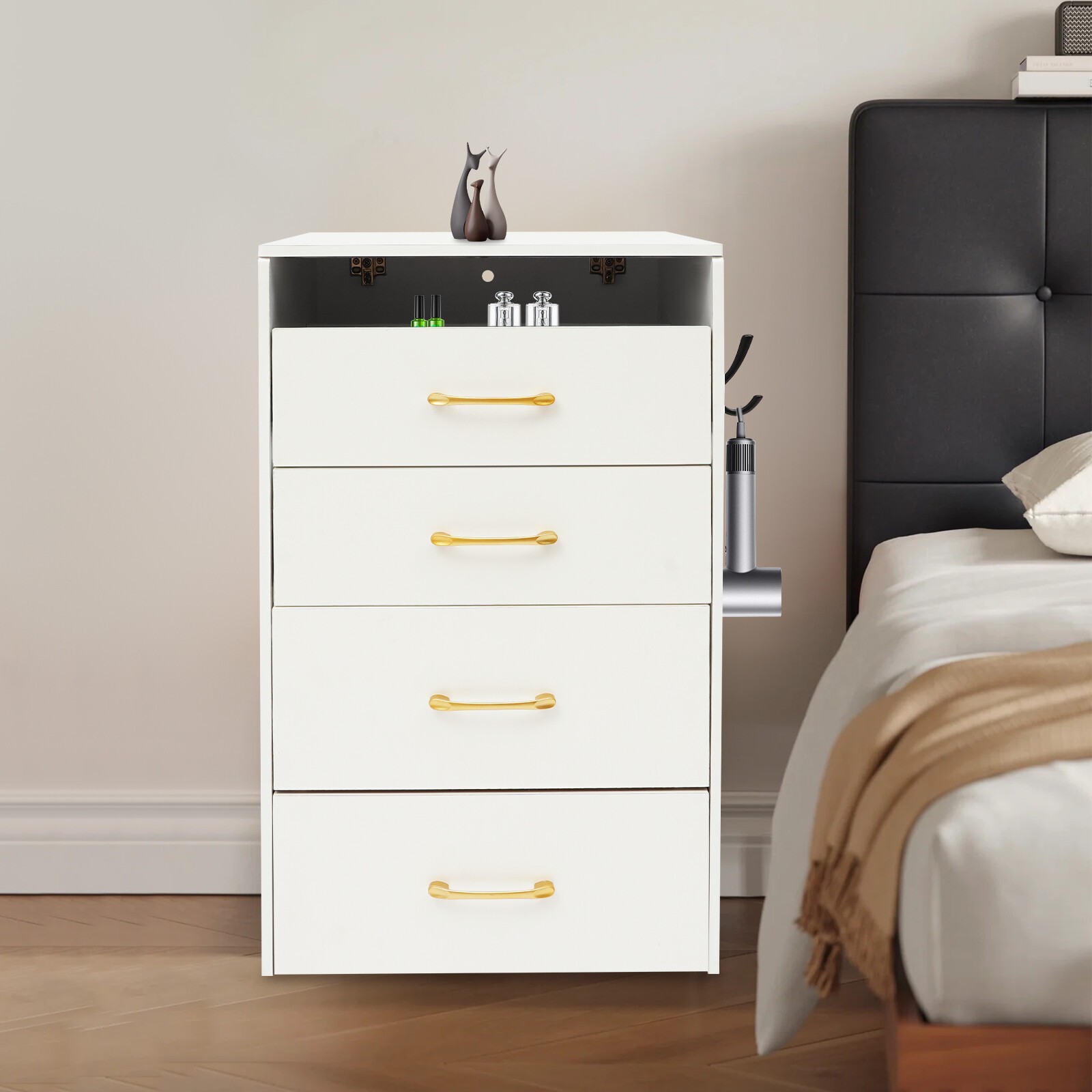 Makeup Desk with Mirror, Compact Dressing Table, Small Make Up Table White