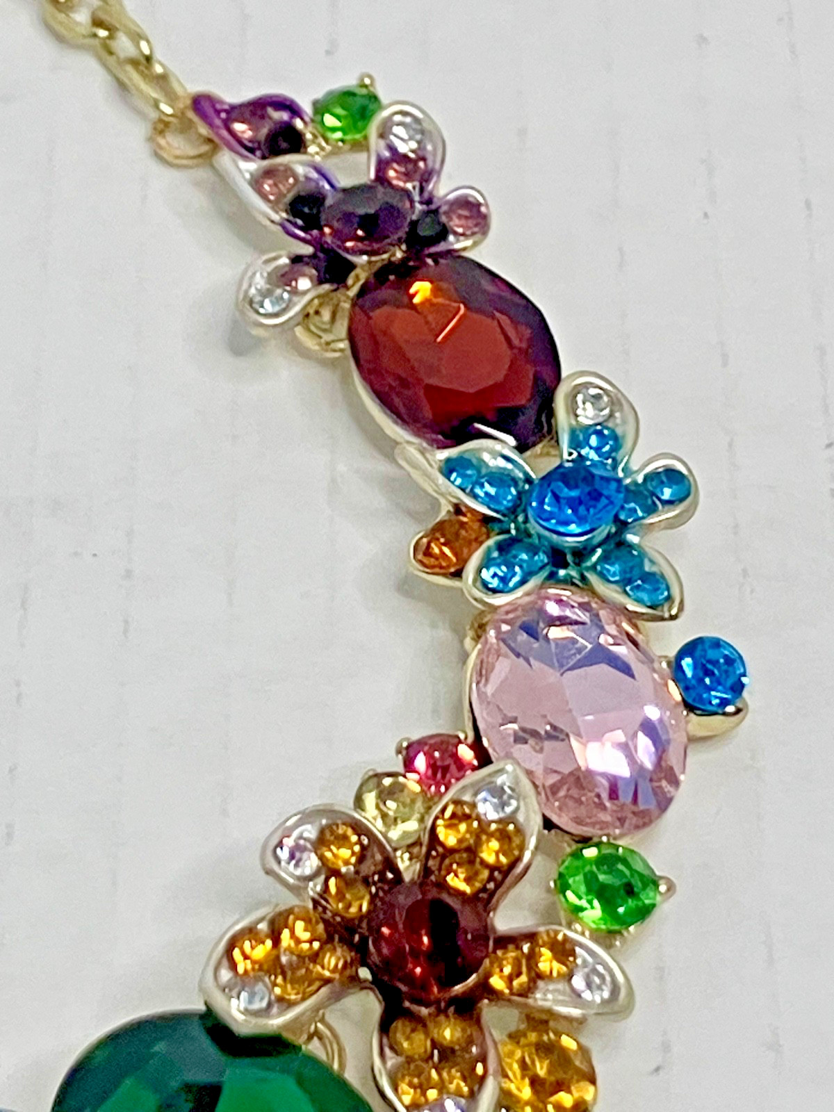 Faceted Multicolor Crystal Gemstone Rhinestone Fl… - image 6