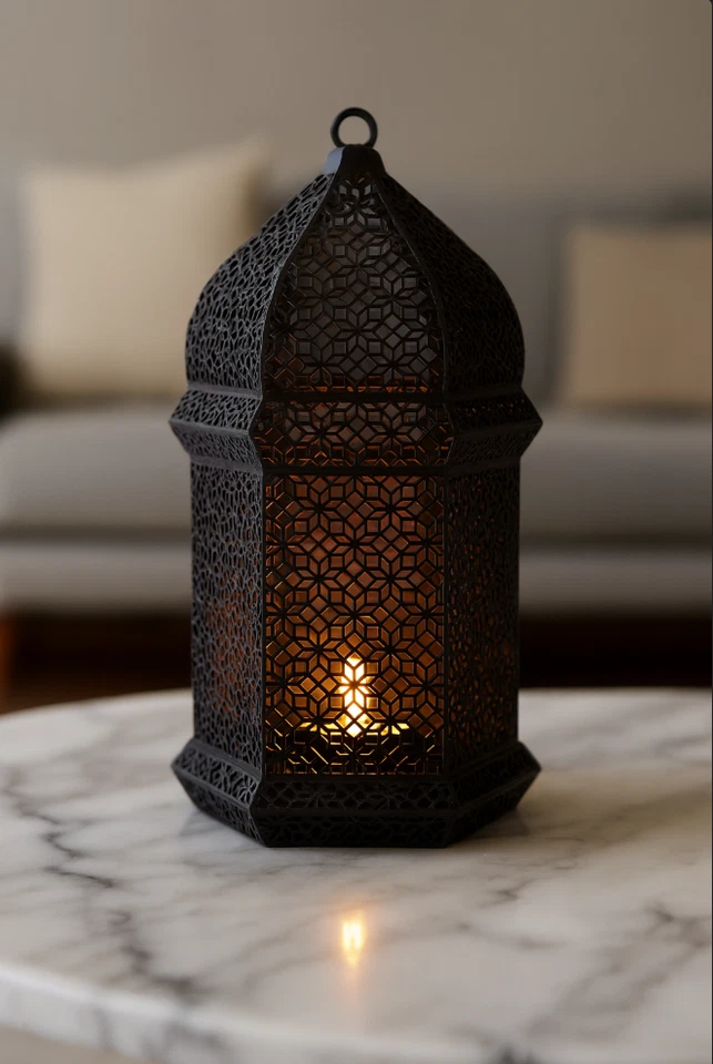 Lámpara linterna LED estilo árabe marroquí de lujo - se adapta a luces de té o luz de disco RGBW Foto 2 de 3