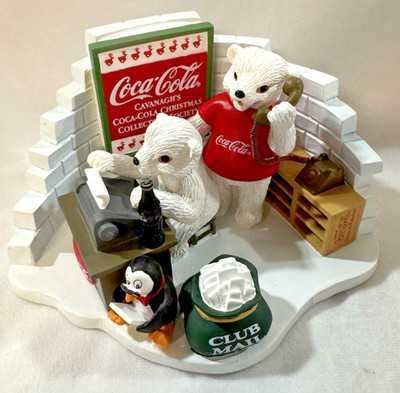 Coca Cola 1999 Polar Bears Figurine Collectors Society Member Figurine 5 x 3