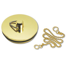 Brass Bath/Sink Plug 1 3/4 Inch with Chain Basin Waste Stopper Universal Fit