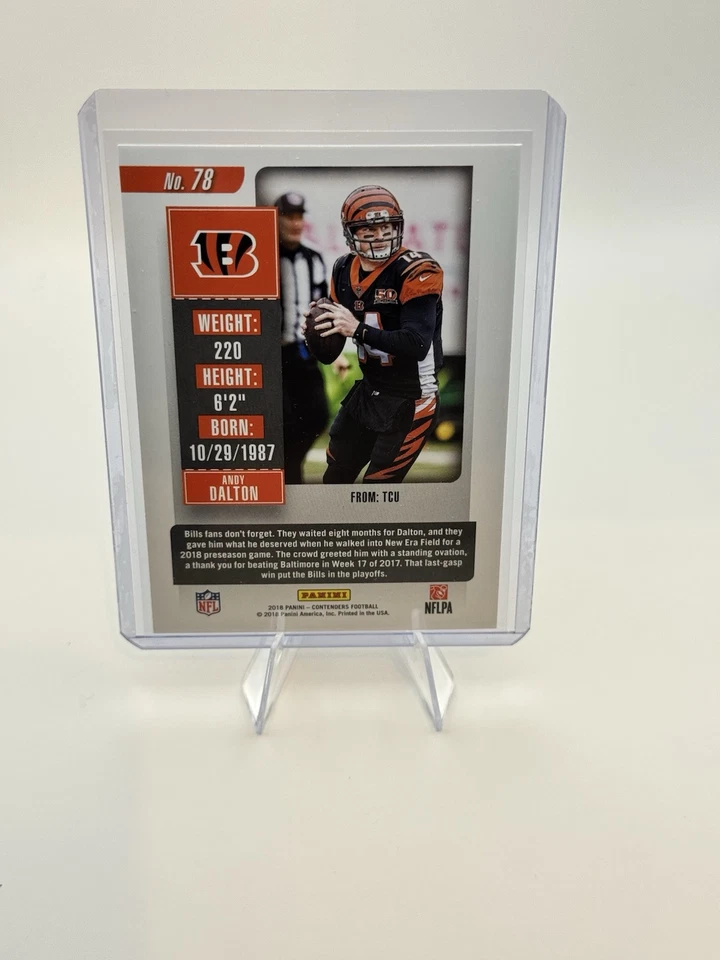 2018 Panini Contenders Season Ticket #78 Andy Dalton Cracked Ice 02/24 - Image 4 of 4
