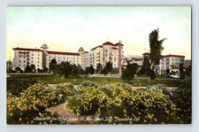 Vintage Lithograph Postcard Hotel Green Pasadena California New Year's Day