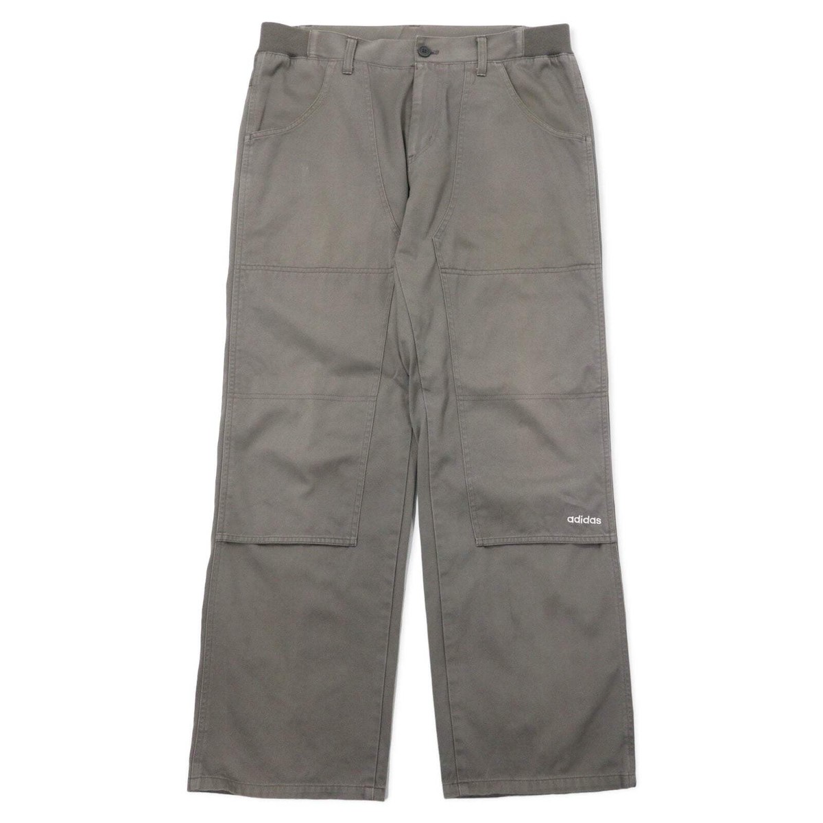 adidas 00's Double Knee Duck Work Pants O Gray Cotton 3 Striped S