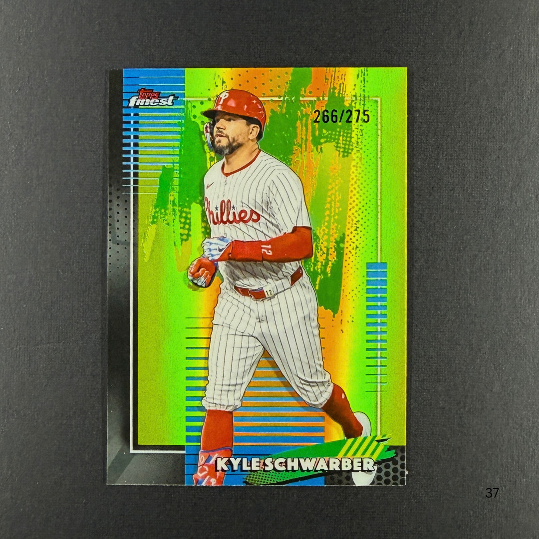 2026 Topps Finest - Common Kyle Schwarber #91 Yellow Refractor /275 Phillies
