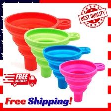 2pcs Funnels Kitchen Collapsible Set Foldable Food Graded Small Silicone Funnels