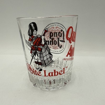 DEWAR'S LONG JOHN QUEEN ANNE SCOTCH WHISKY WHITE LABEL ADVERTISIGN VTG GLASS