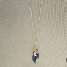 NEW Long Pendant Necklace with Blue Stone Bohemian Statement Charm Jewelry