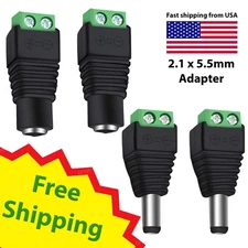 DC Power Plug Male Female Jack Connector 2.1 x 5.5mm Adapter Lot