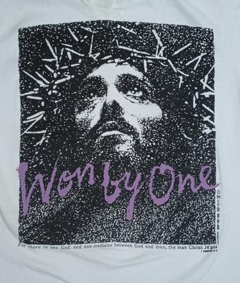 Vintage 1989 Living Epistles Won By One Jesus Tee T Shirt No Tag