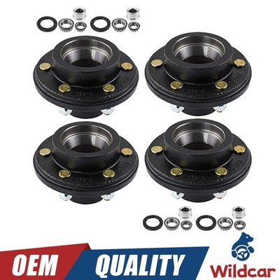 4-Trailer Hubs Convert Mobile Home with Bearings 6000# 6 Lug 6x5.5 Idler Axle