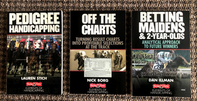 LOT OF 3 books on horse-race handicapping from the experts at Daily Racing Form