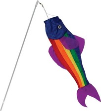 18" Rainbow trout on a 21" Shatterproof Wand Windsock by In The Breeze 4830-S