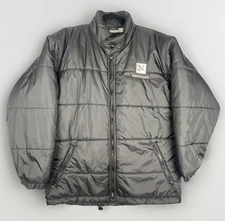Vintage Netscape Jacket Black Puffer Full Zip Silver Lining Rare Size M 90’s Y2K