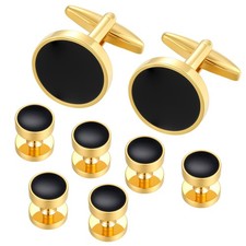 Dannyshi Cufflinks for Men and Tuxedo Shirt Studs Set with Gift Box Stainless...