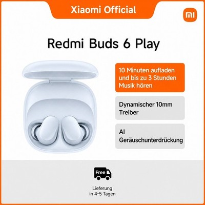 Xiaomi Redmi Buds 6 Play In-Ear-Kopfhörer Bluetooth Mic ANC Schnellladen Weiß