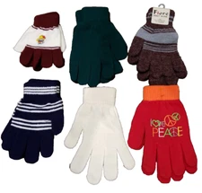 NEW 1 Size Fits All Unisex Winter Knitted Magic Stretch Gloves Assorted YOU PICK