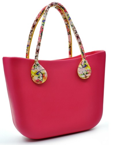 BORSA Donna TIPO O BAG OBAG Silicone Gomma Completa MANICI Pelle FANTASIA FIORI - Foto 7 di 34