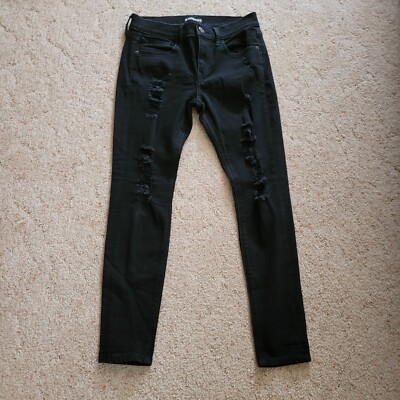 Express Black Distressed Skinny Jeans Size 4S
