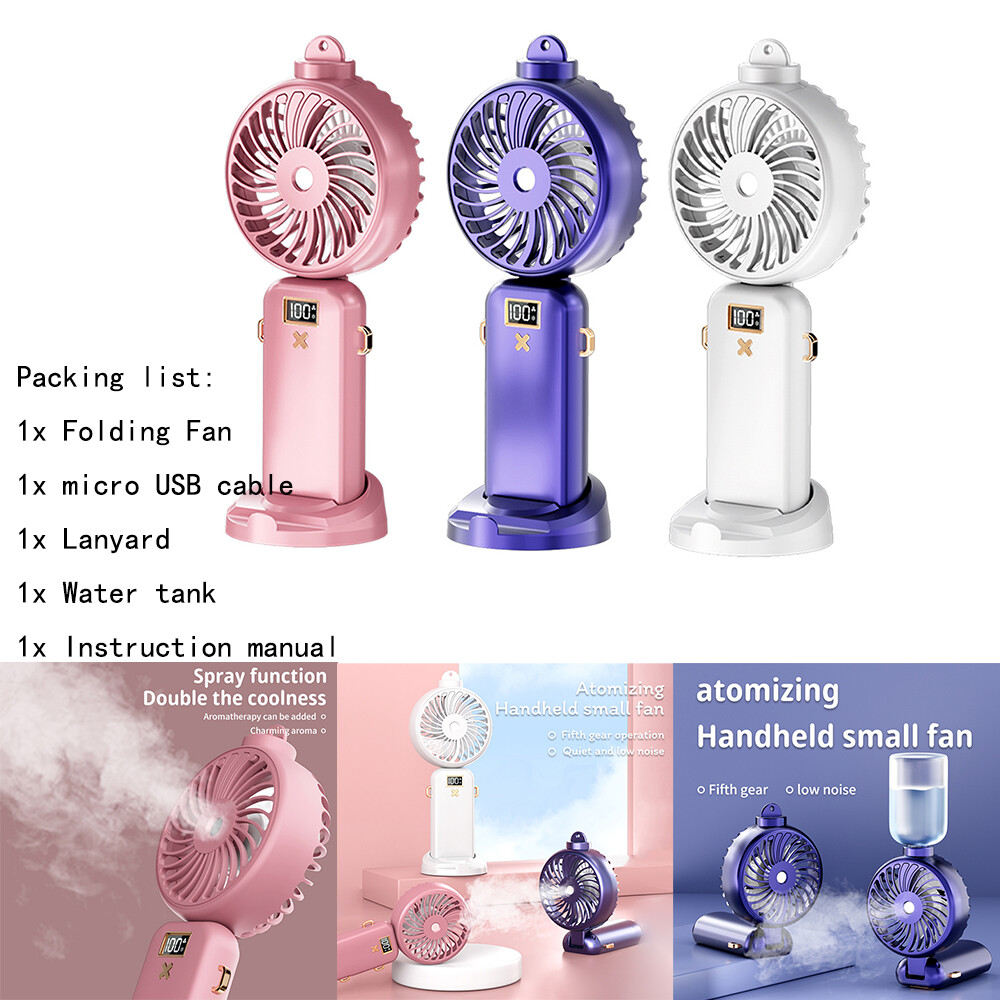 Portable Handheld Misting Fan,Rechargeable Battery Operated Spray Water