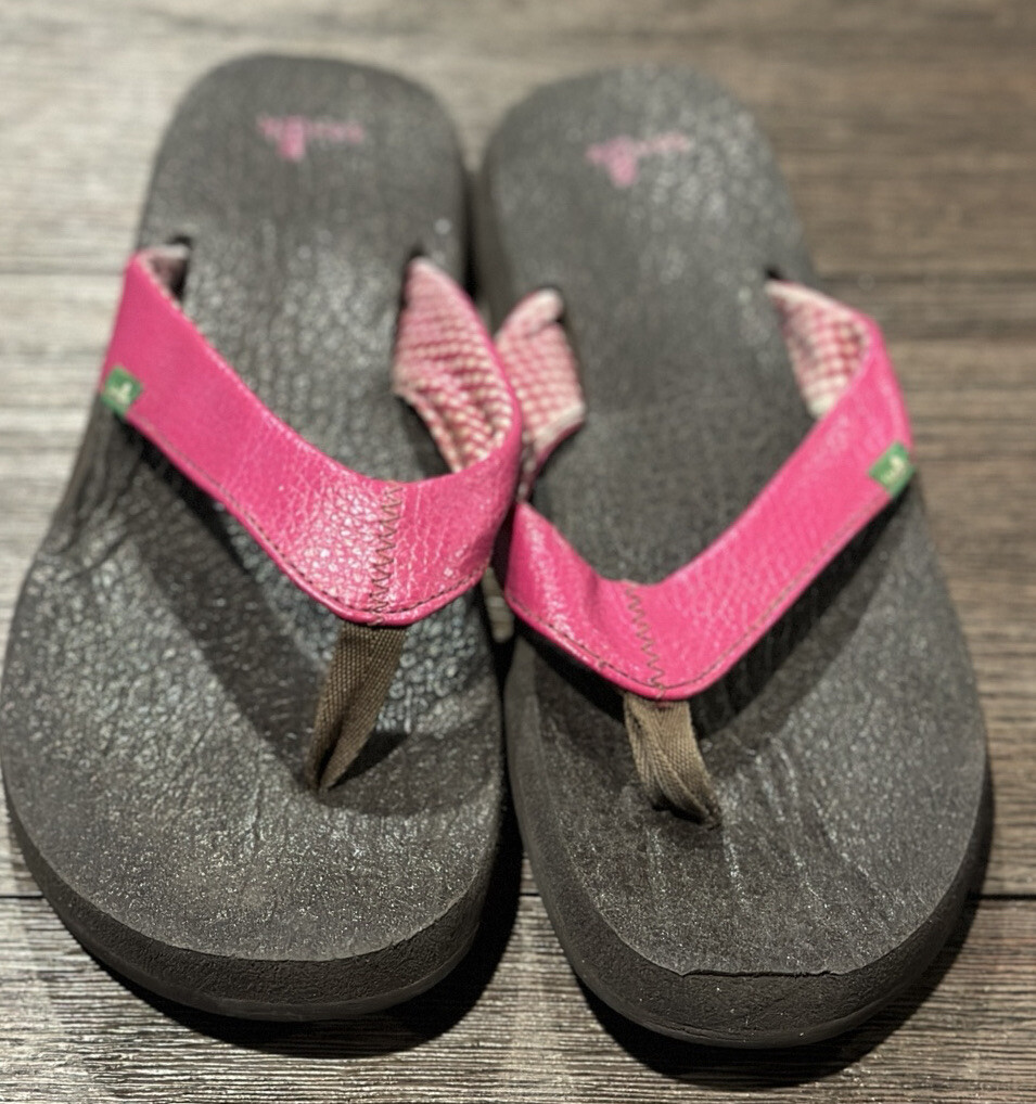 Sanuk Women's Yoga Mat Flip Flop Sandals Pink strap, sz 9 eBay