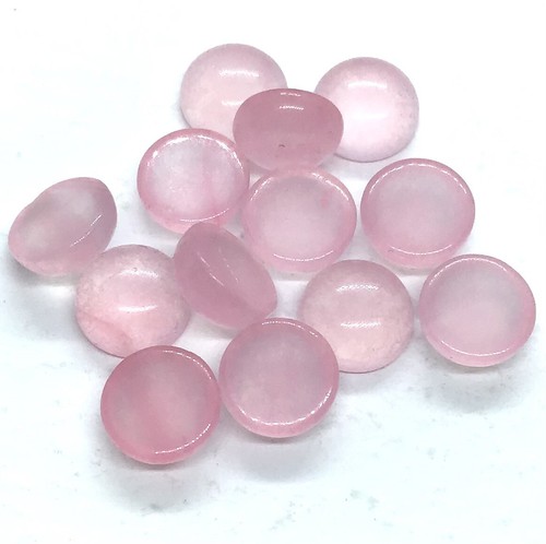 AAA Natural Rose Quartz Round Flat Back Cabochon Loose Gemstone For Jewelry - Picture 12 of 24