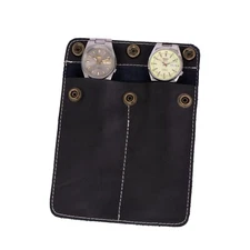 Leather Watch Case: Ideal Two-Watch Travel Pouch and Storage Roll—Great Groom's