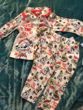 Paw Patrol Baby Toddler Pajamas Girl Holiday Christmas Flannel NWT 2 Piece 18M